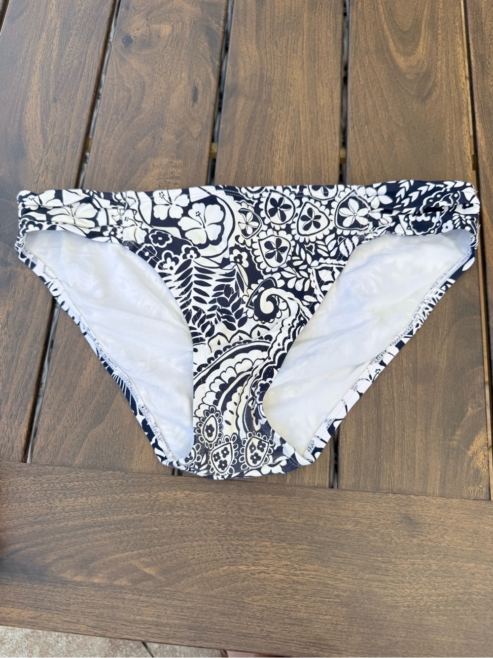 Tommy Bahama Navy and White Paisley Bikini Bottom